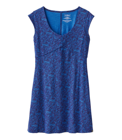 L.L.Bean Women's Beech Point Dress, Print Darkest Navy Botanical