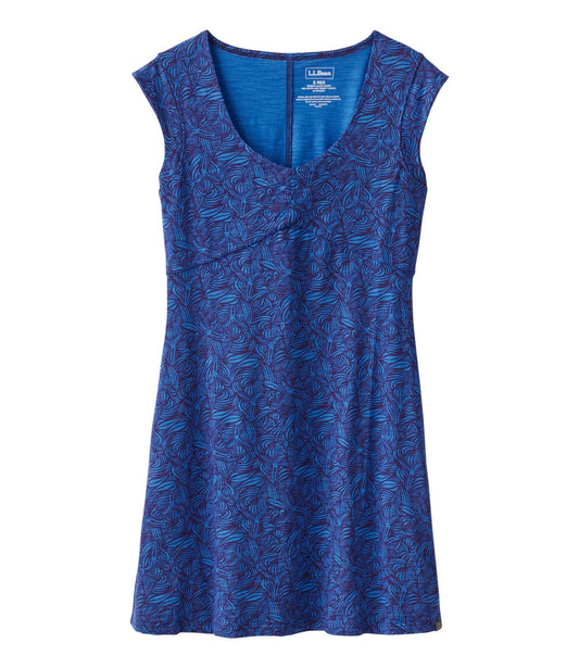 L.L.Bean Women's Beech Point Dress, Print Darkest Navy Botanical