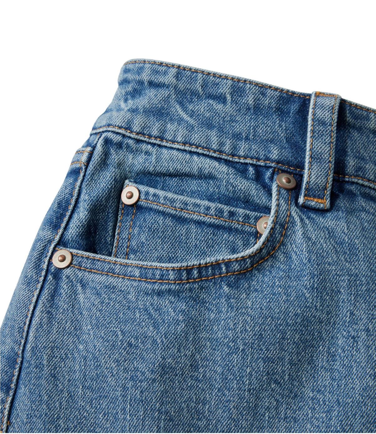 L.L.Bean Women's Signature Heritage Denim Midi Skirt Tumbled Indigo