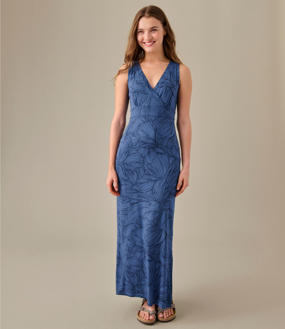 L.L.Bean Women's Summer Knit Maxi Dress, Print