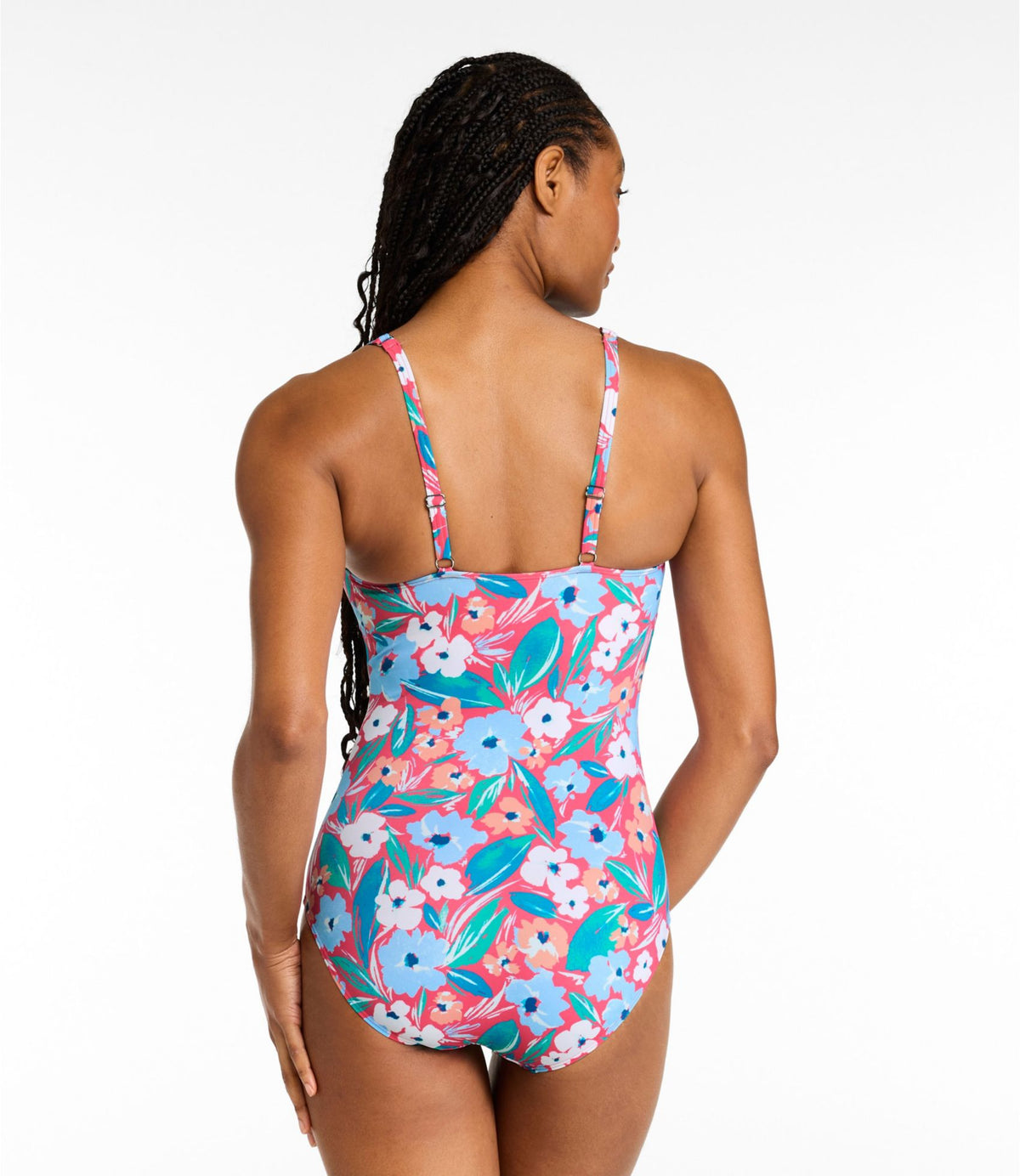 L.L.Bean Women's BeanSport Swimwear, Squareneck Tanksuit Print