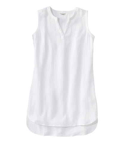 L.L.Bean Women's Cloud Gauze Cover-Up Dress White