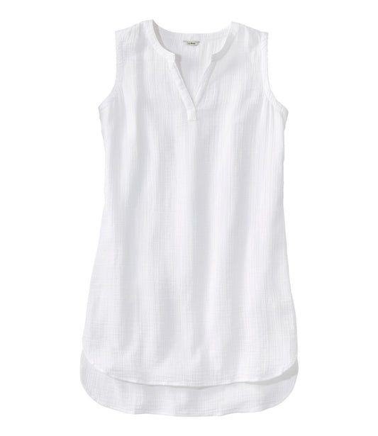 L.L.Bean Women's Cloud Gauze Cover-Up Dress White