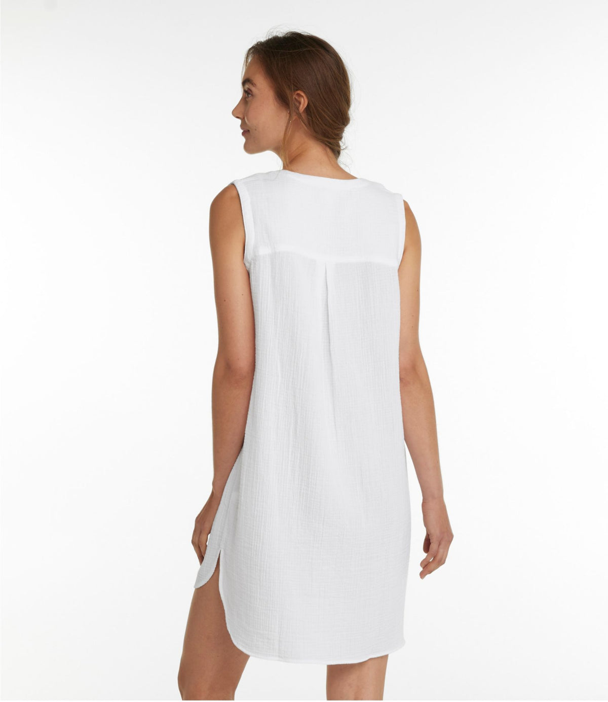 L.L.Bean Women's Cloud Gauze Cover-Up Dress White
