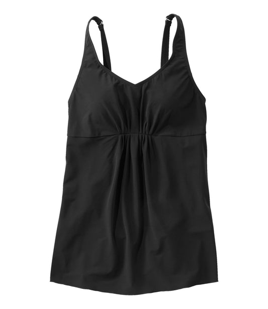 L.L.Bean Women's Shaping Swimwear, Soft-Drape Tankini Top Black