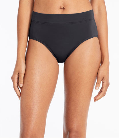 L.L.Bean Women's BeanSport Swimwear, Mid-Rise Brief Black