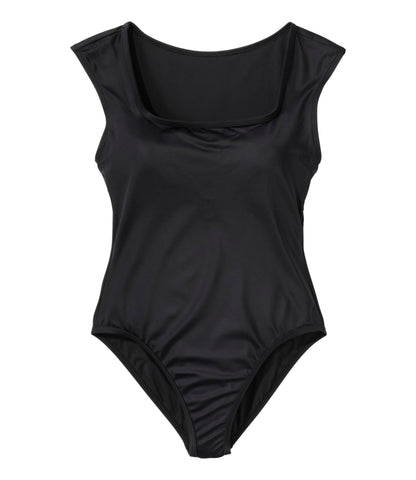 L.L.Bean Women's Coastal Essentials Swimwear, Squareneck Tanksuit Black