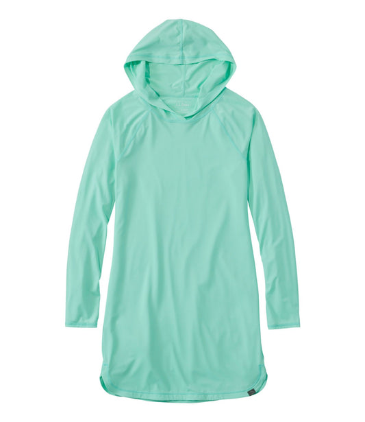 L.L.Bean Women's SunSmart® UPF 50+ Sun Shirt, Hooded Tunic Beach Glass
