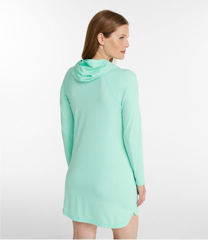 L.L.Bean Women's SunSmart® UPF 50+ Sun Shirt, Hooded Tunic Beach Glass
