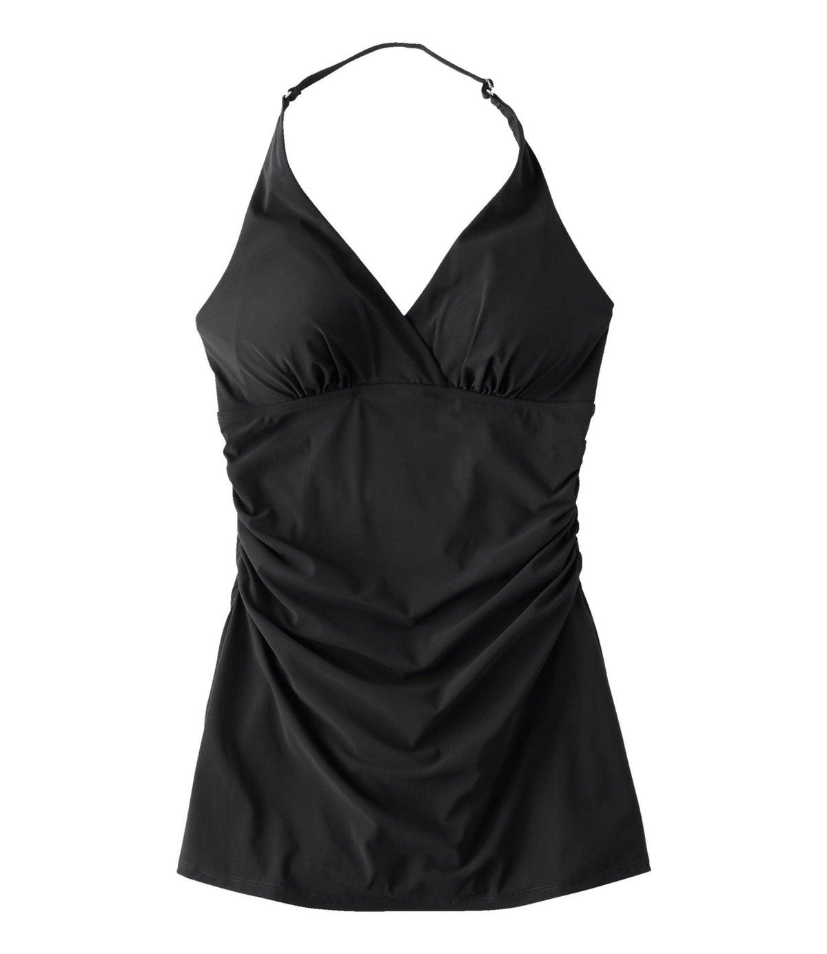 L.L.Bean Women's Shaping Swimwear, Clasp Halter Dress Black