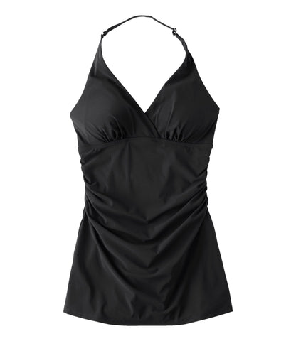 L.L.Bean Women's Shaping Swimwear, Clasp Halter Dress Black
