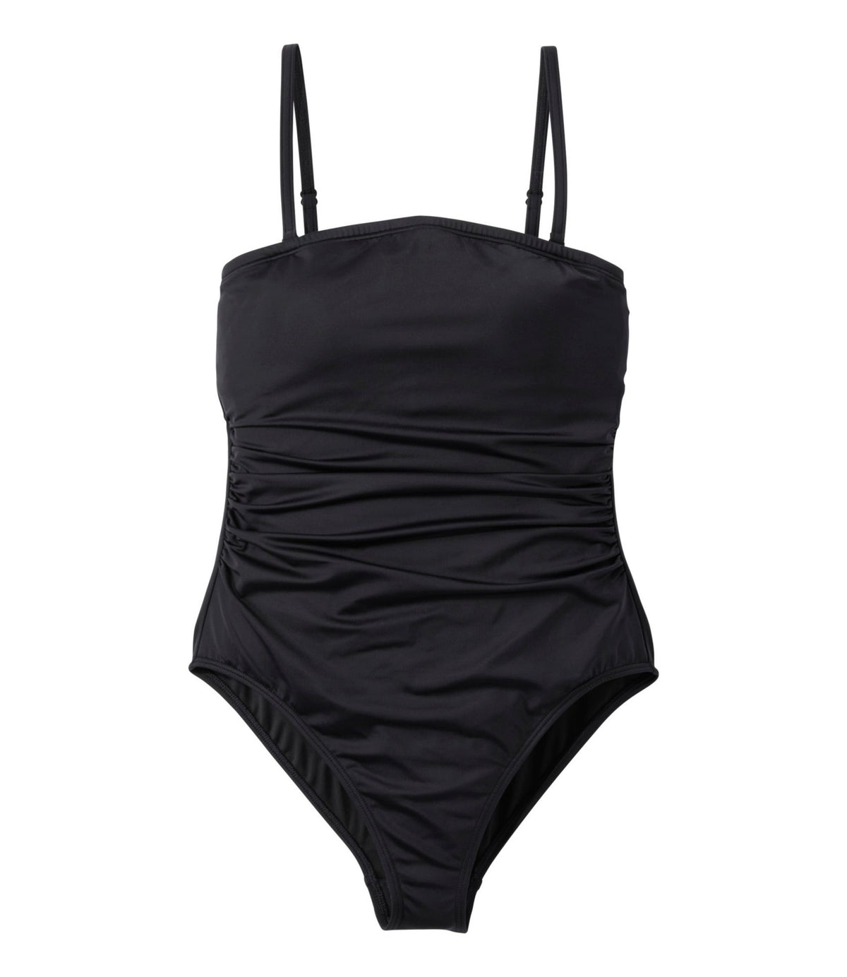L.L.Bean Women's Coastal Essentials Swimwear, Bandeau Tanksuit Black