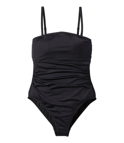 L.L.Bean Women's Coastal Essentials Swimwear, Bandeau Tanksuit Black