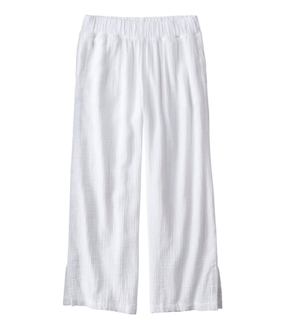 L.L.Bean Women's Cloud Gauze Wide-Leg Pants White