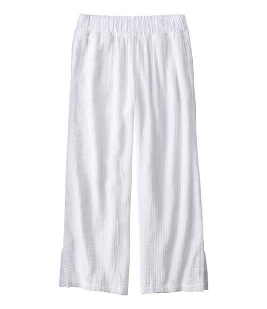 L.L.Bean Women's Cloud Gauze Wide-Leg Pants White