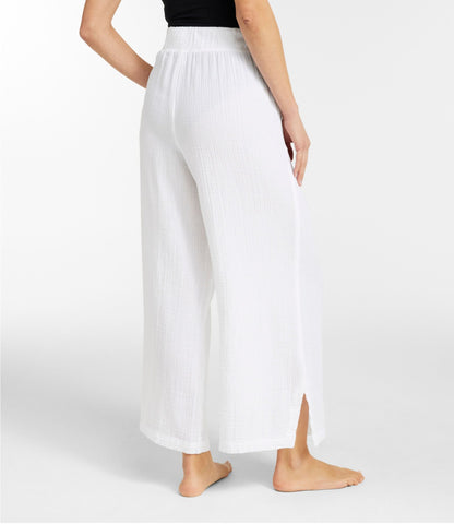 L.L.Bean Women's Cloud Gauze Wide-Leg Pants White