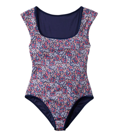 L.L.Bean Women's Coastal Essentials Swimwear, Squareneck Tanksuit Print