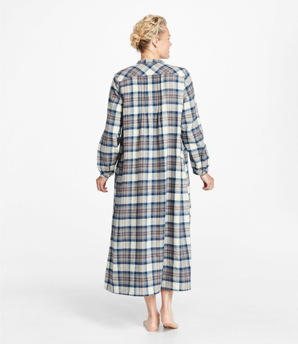 L.L.Bean Women's Scotch Plaid Flannel Nightgown Bean of Freeport Green