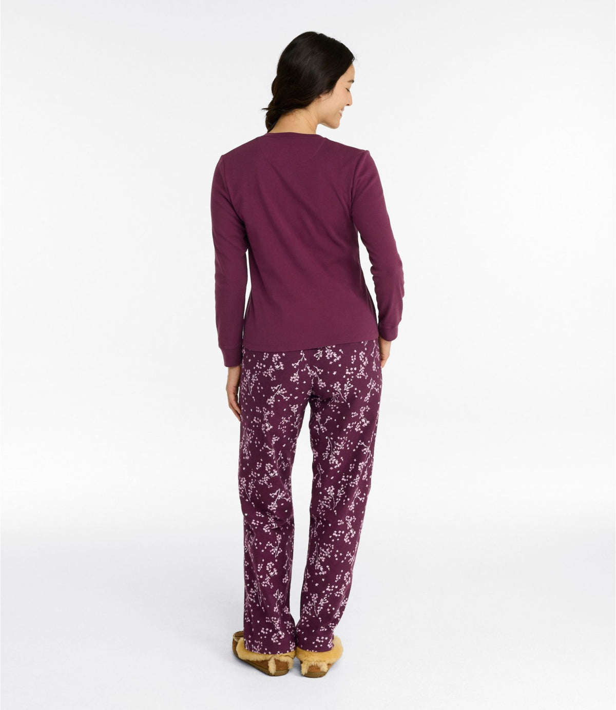 L.L.Bean Women's Cozy PJ Set, Print Blue Tide Loon Toille
