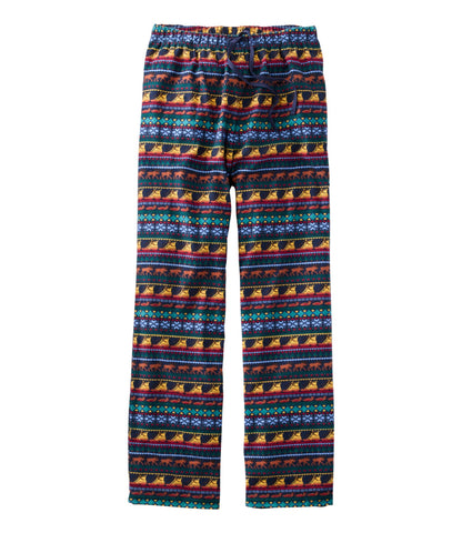 L.L.Bean Women's L.L.Bean Flannel Sleep Pants, Print Classic Navy Woodland Print