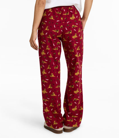 L.L.Bean Women's L.L.Bean Flannel Sleep Pants, Print Classic Navy Woodland Print