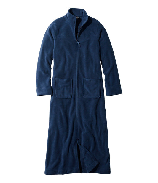 L.L.Bean Women's Winter Fleece Robe, Zip-Front Bright Navy