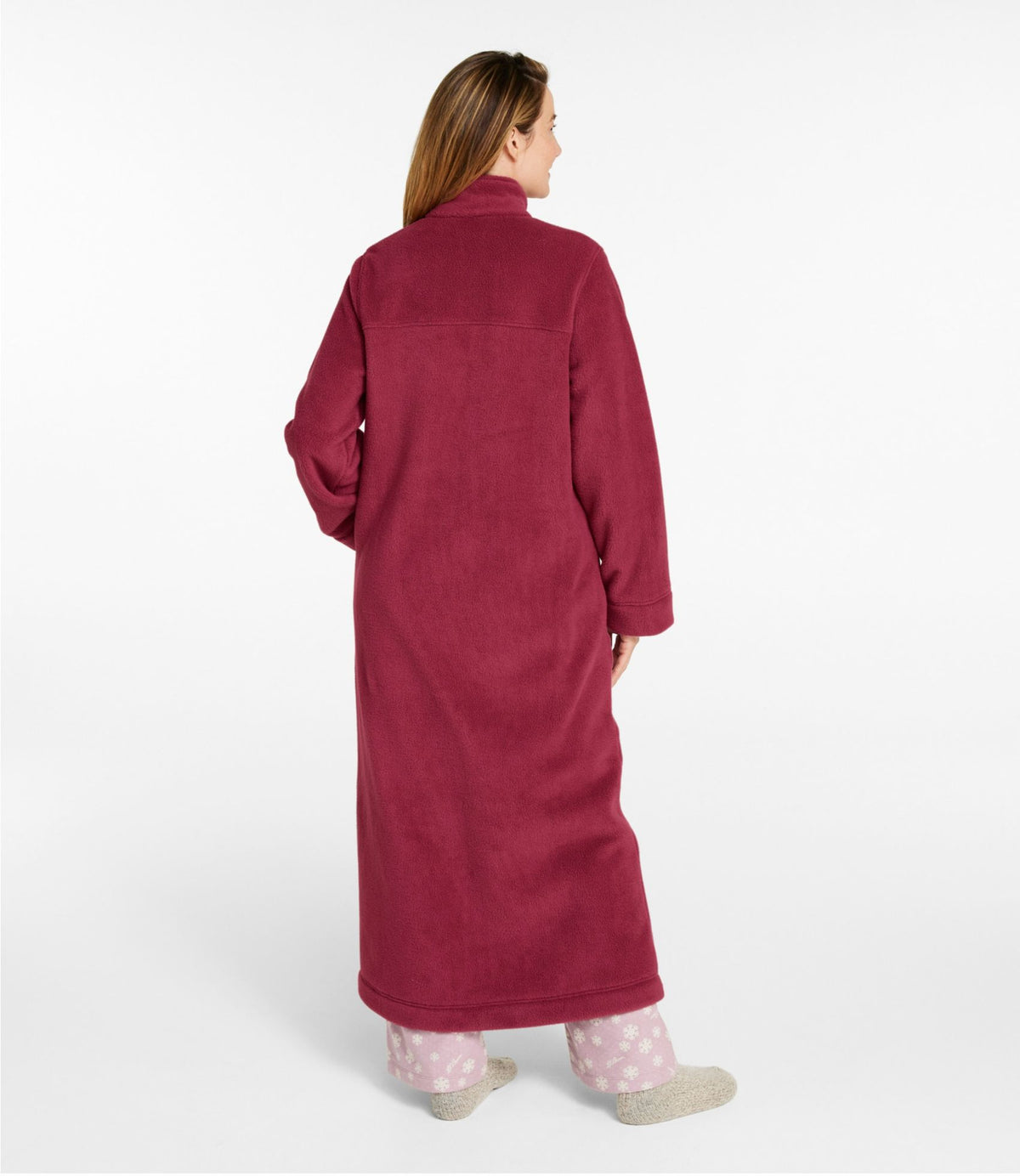 L.L.Bean Women's Winter Fleece Robe, Zip-Front Bright Navy