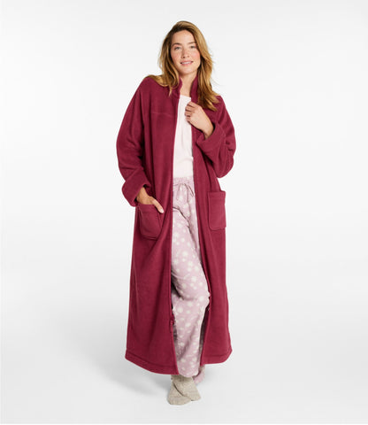 L.L.Bean Women's Winter Fleece Robe, Zip-Front Bright Navy