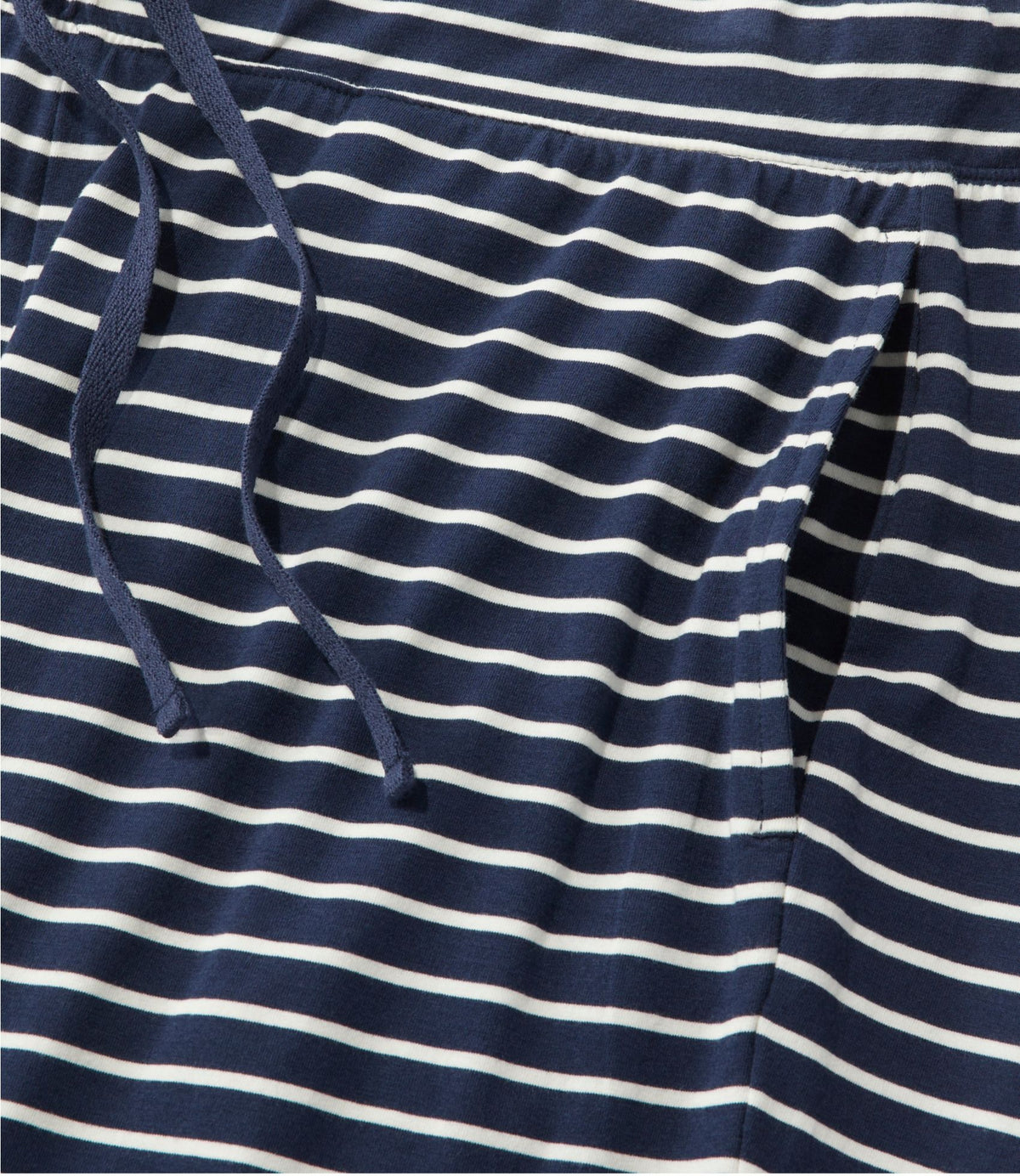 L.L.Bean Women's Super-Soft Shrink-Free Button Front Pajama Set, Stripe Classic Navy/Cream Stripe