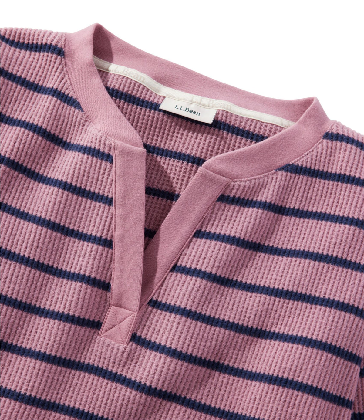 L.L.Bean Women's Soft Waffle Sleep Set Classic Navy Stripe