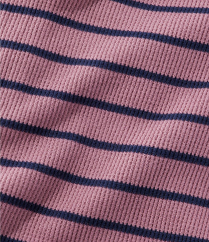 L.L.Bean Women's Soft Waffle Sleep Set Classic Navy Stripe