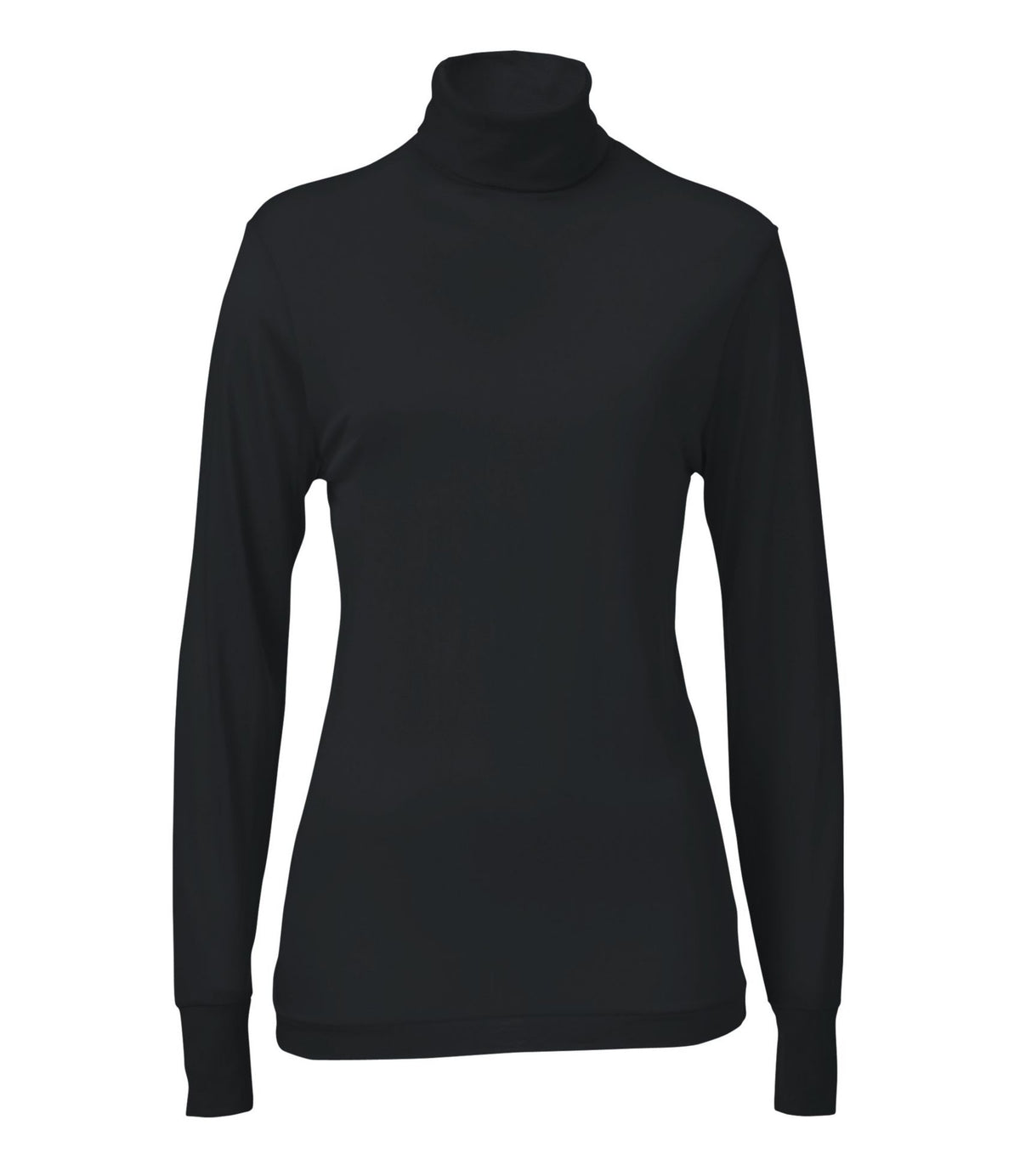 L.L.Bean Women's Silk Underwear, Turtleneck Black