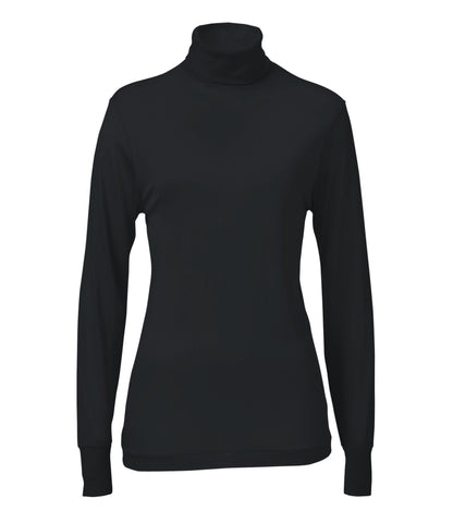 L.L.Bean Women's Silk Underwear, Turtleneck Black