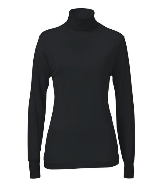 L.L.Bean Women's Silk Underwear, Turtleneck Black