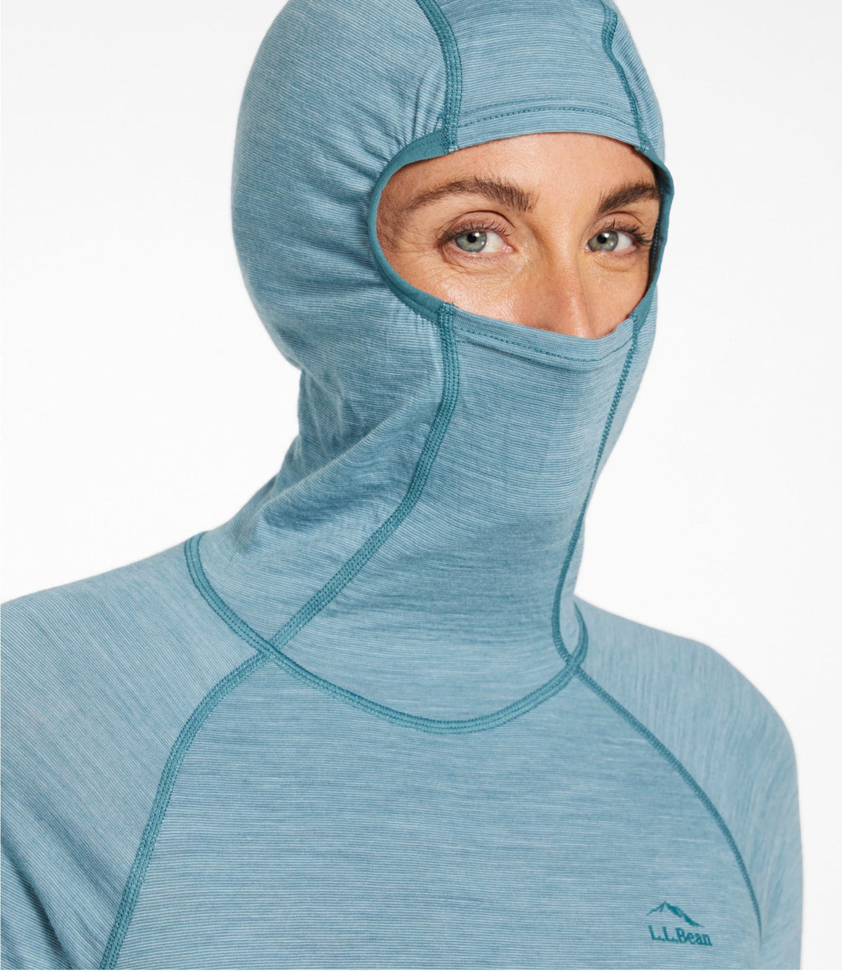 L.L.Bean Women's Cresta Ultralight 150 Hoodie, Stripe Ocean Waves/Storm Teal