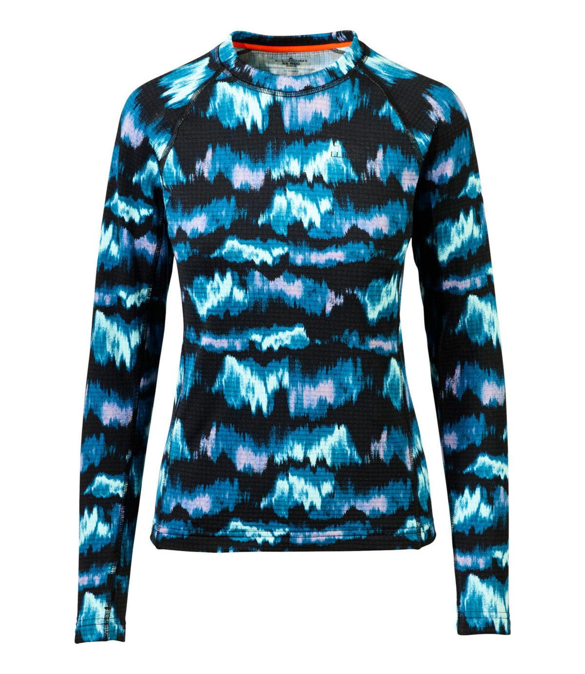L.L.Bean Women's L.L.Bean Heavyweight Base Layer Crew Top, Print Aurora Print