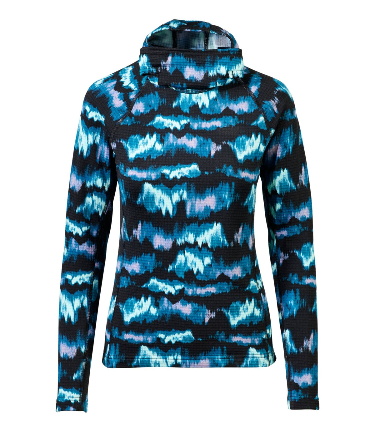 L.L.Bean Women's L.L.Bean Heavyweight Base Layer Hoodie Printed Aurora Print