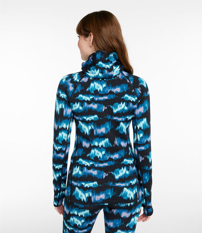 L.L.Bean Women's L.L.Bean Heavyweight Base Layer Hoodie Printed Aurora Print
