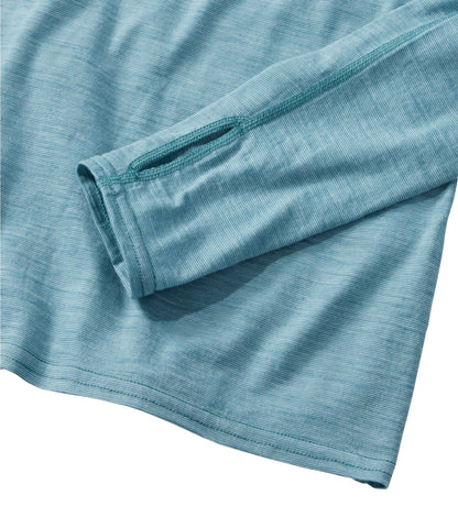 L.L.Bean Women's Cresta Ultralight 150 Turtleneck, Stripe Ocean Waves/Storm Teal