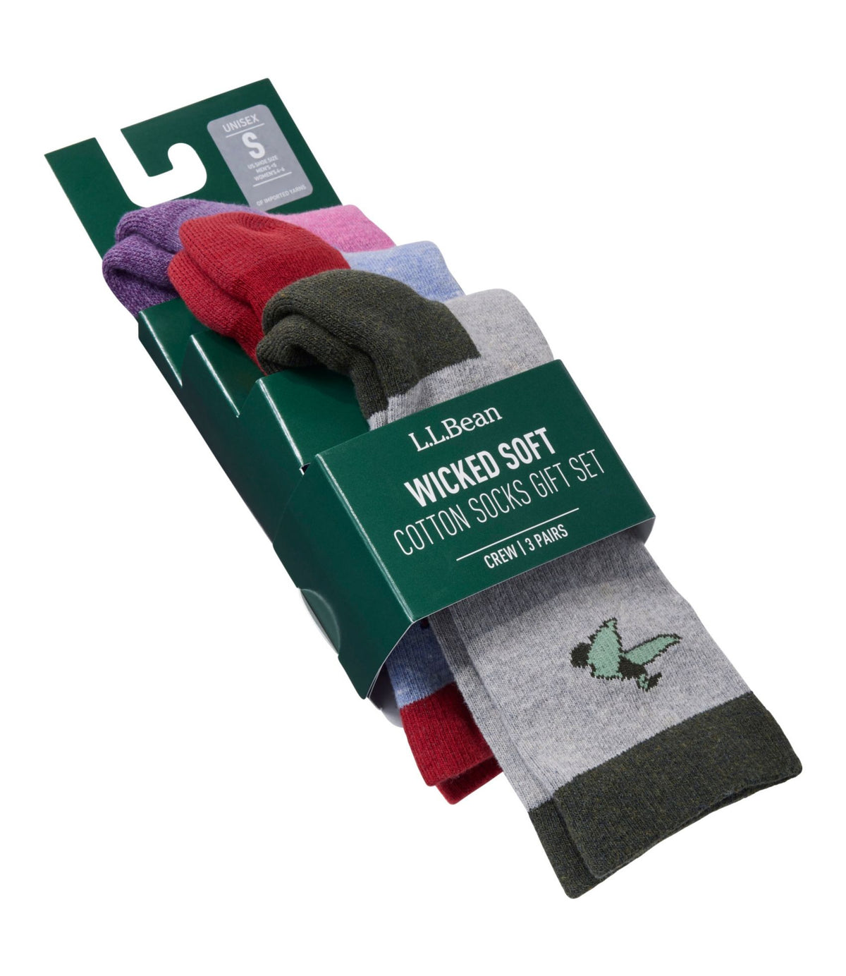 L.L.Bean Adults' Wicked Soft Cotton Socks Animal Gift Set, 3-Pack Animal 3 Pack