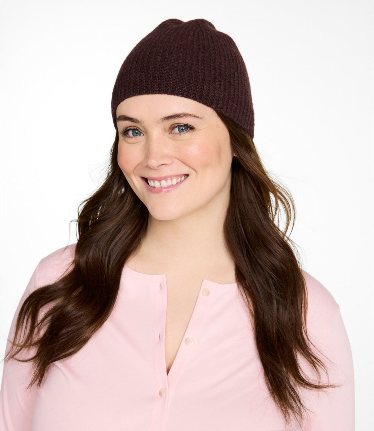 L.L.Bean Adults' Classic Cashmere Beanie Cream Pink