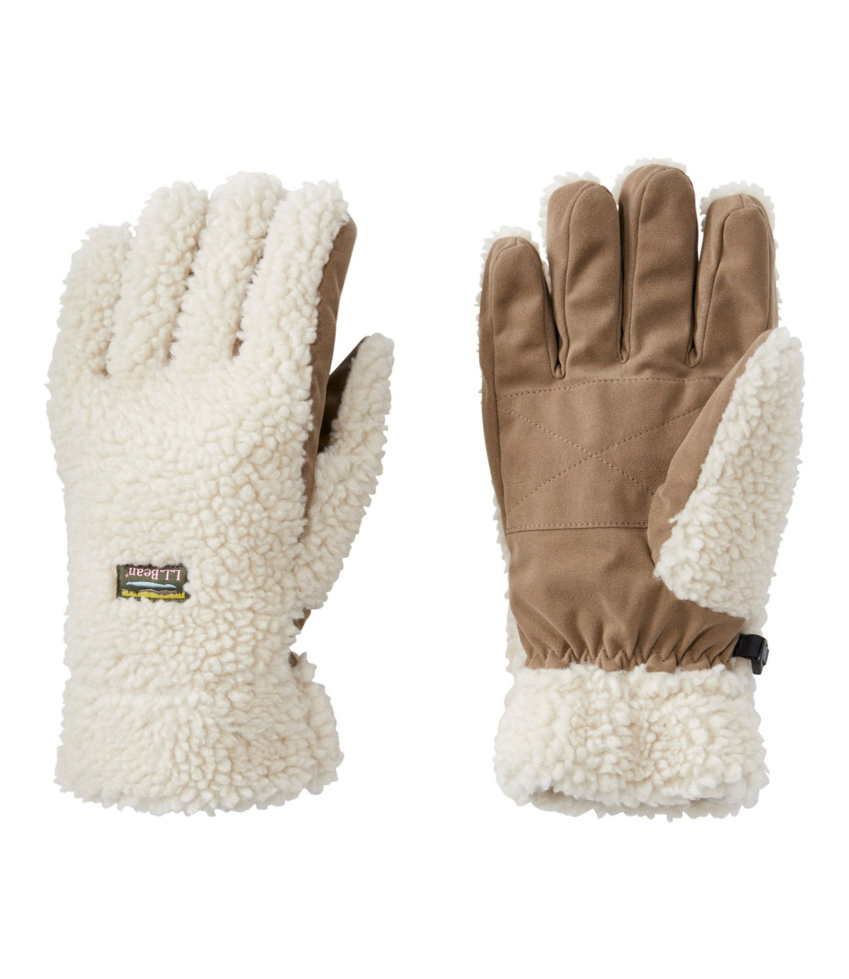L.L.Bean Adults' Mountain Pile Fleece Gloves Natural
