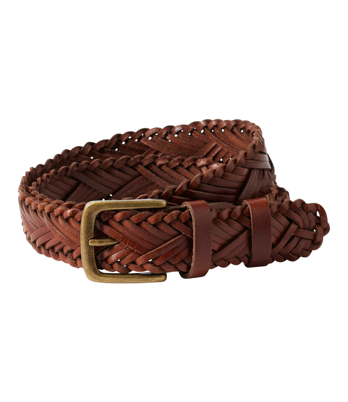 L.L.Bean Women's L.L.Bean Braided Leather Belt Oakwood
