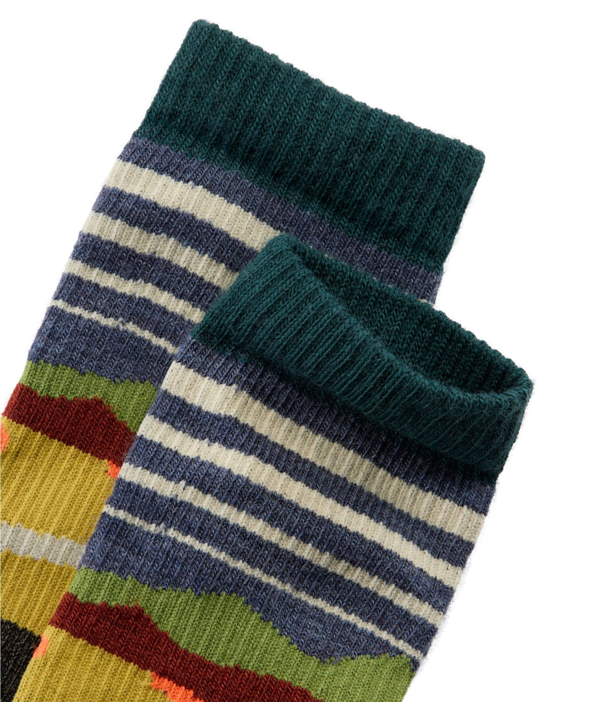 L.L.Bean Adults' Katahdin Over the Calf Hiker Socks, Mountain Hazelnut/Shadow Green