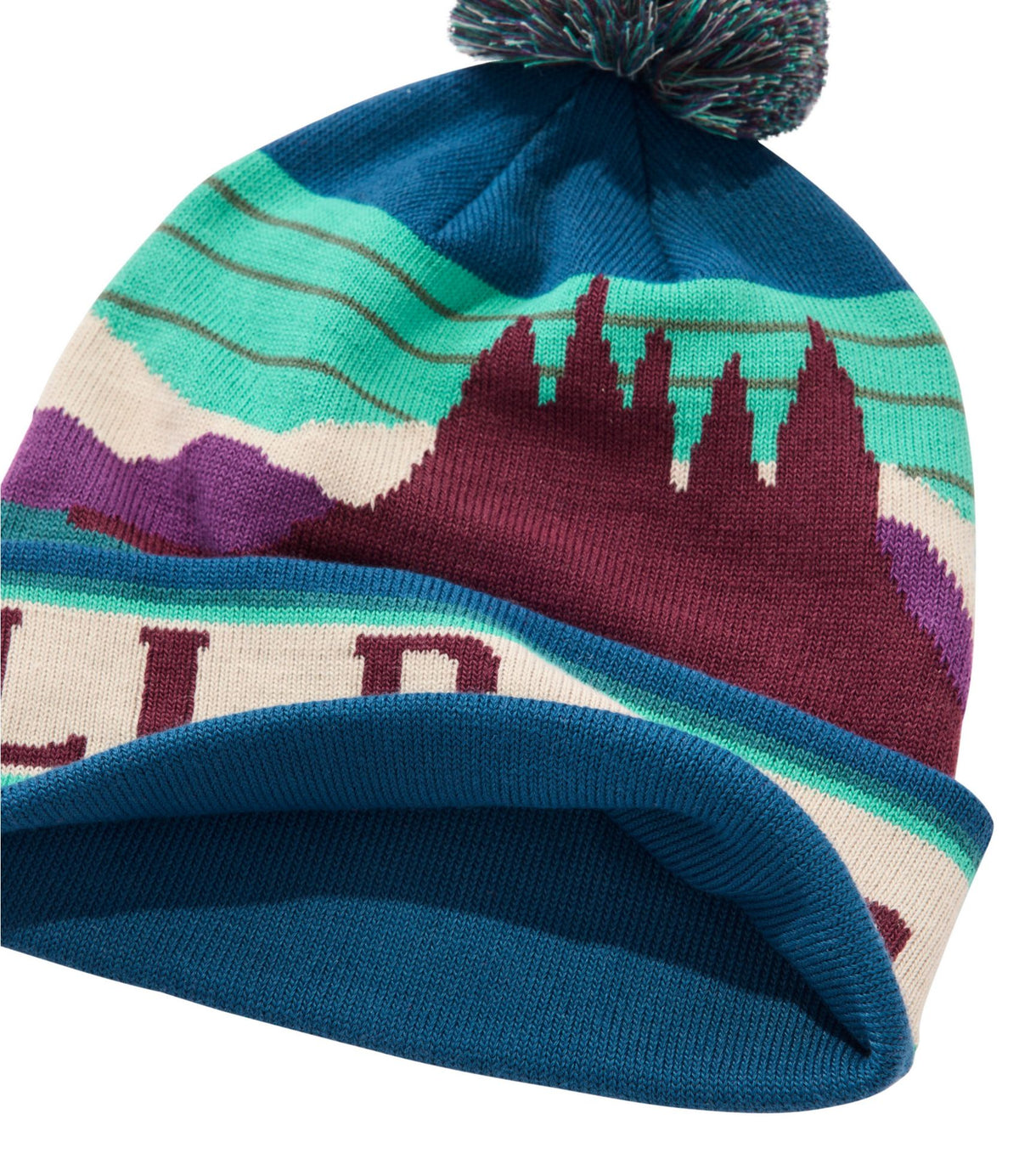 L.L.Bean Adults' Katahdin Pom Hat Carbon Navy/Persimmon Orange