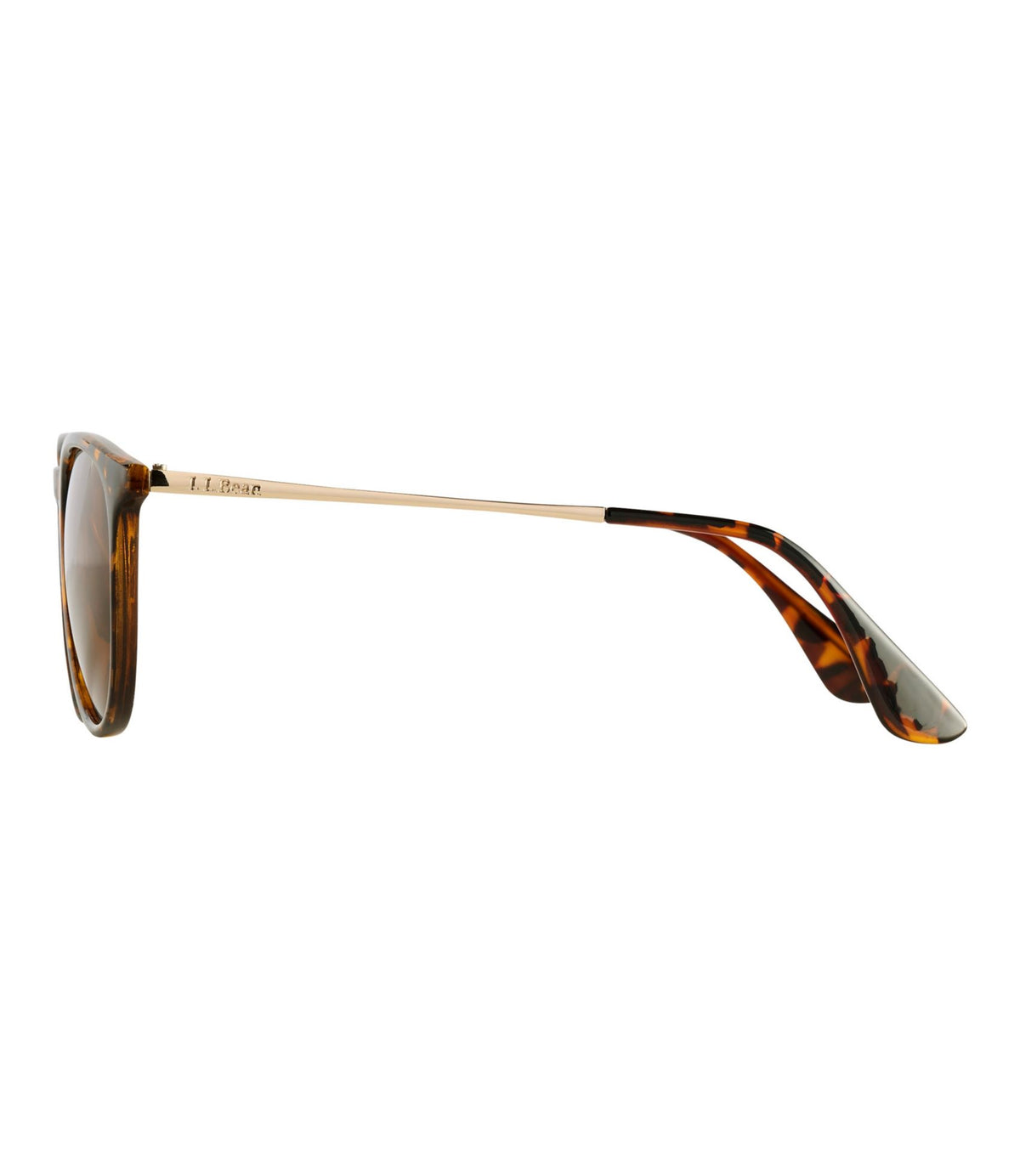 L.L.Bean Women's L.L.Bean East Side Polarized Sunglasses Shiny Demi with Gold/Brown