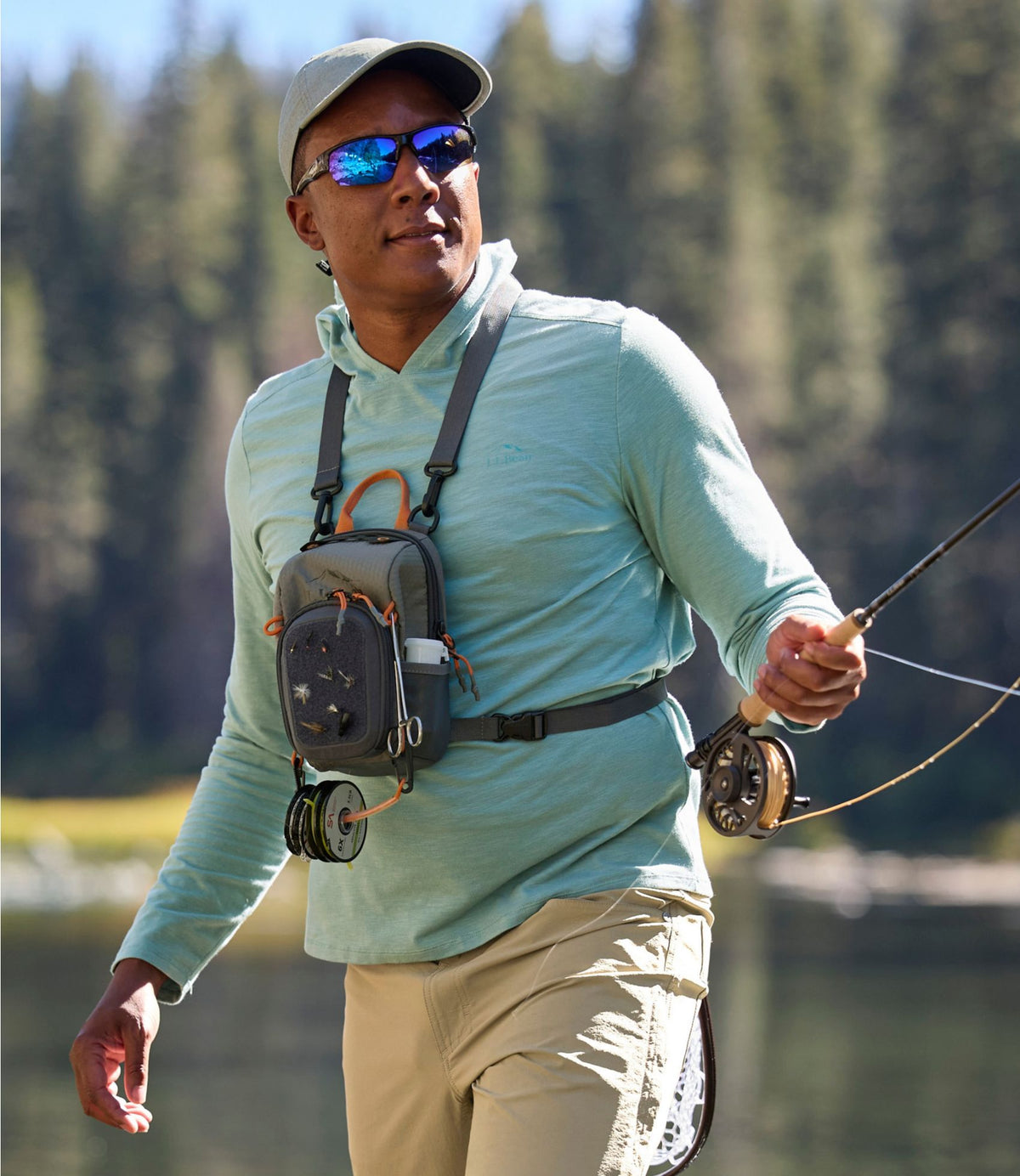 L.L.Bean Adults' L.L.Bean Ridge Runner With Hydroglare Polarized Sunglasses Matte Dark Demi/Smoke with Silver Mirror