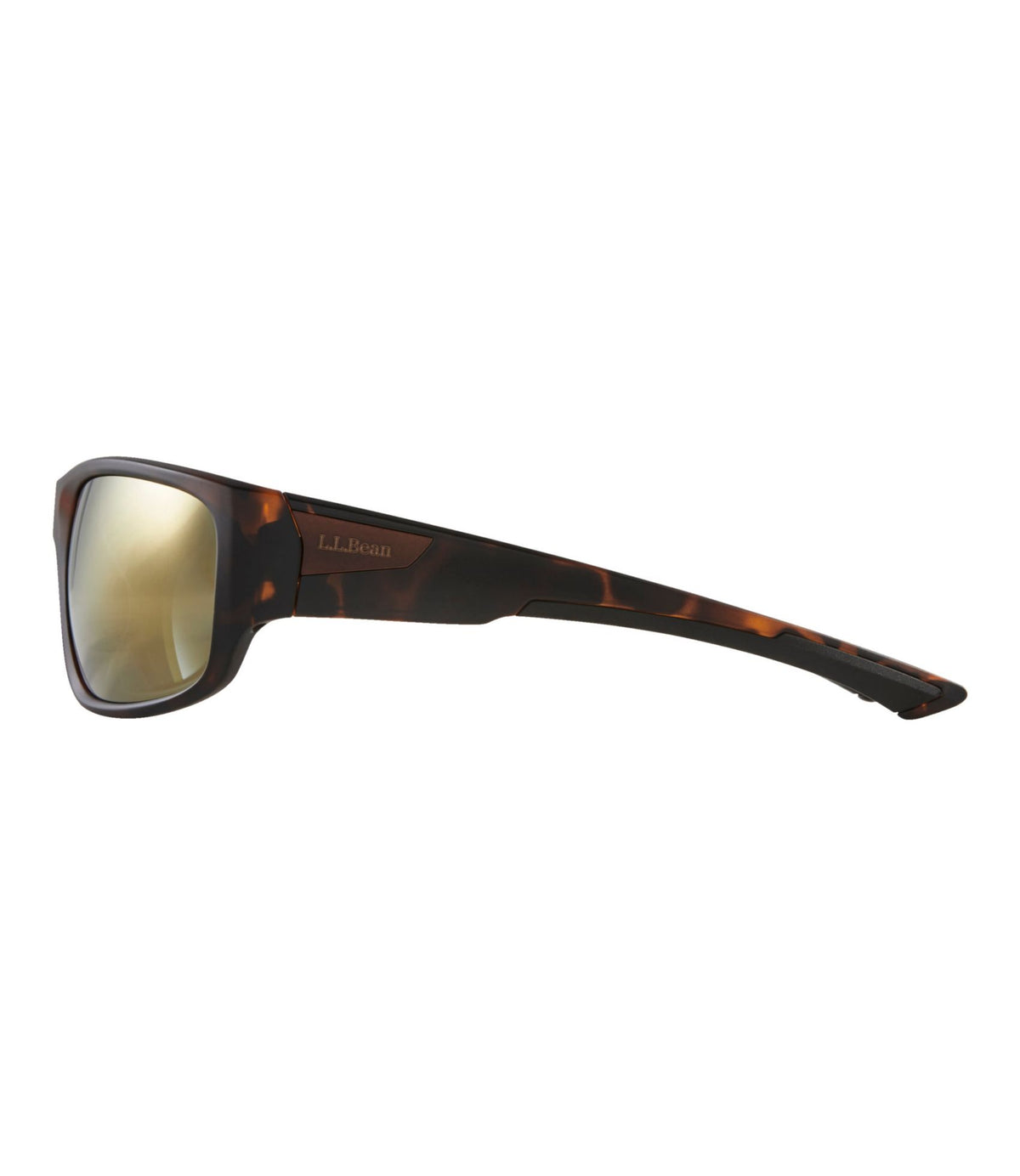 L.L.Bean Adults' L.L.Bean Beachside With Hydroglare Polarized Sunglasses Matte Dark Demi/Brown with Gold Mirror