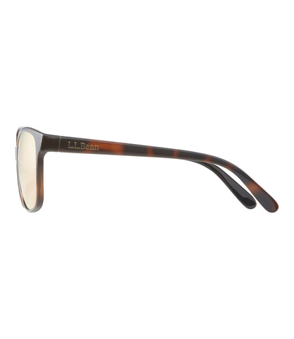 L.L.Bean Women's L.L.Bean Camden With Hydroglare Polarized Sunglasses Shiny Brown Demi/Brown with Rose Gold Mirror