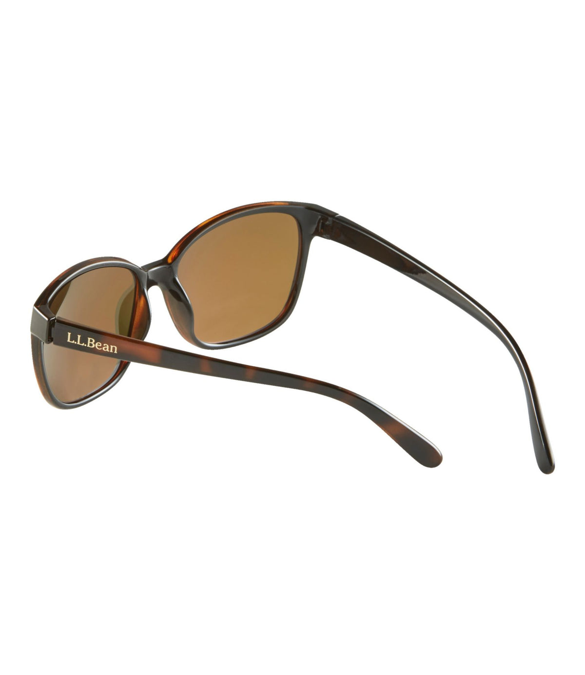 L.L.Bean Women's L.L.Bean Camden With Hydroglare Polarized Sunglasses Shiny Brown Demi/Brown with Rose Gold Mirror